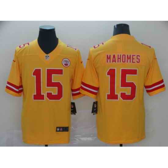 Nike Chiefs 15 Patrick Mahomes Gold Inverted Legend Limited Jersey